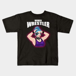 Women Wrestler Kids T-Shirt